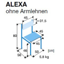 Simpex Hygienestuhl Wartezimmerstuhl ALEXA, ohne Armlehnen, - abwaschbar und desinfizierbar !