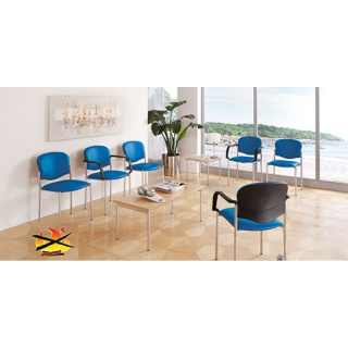 Simpex Hygienestuhl Wartezimmerstuhl IVONNE - CLASSIC , mit Armlehnen - desinfizierbarer Stuhl für den Hygienebereich