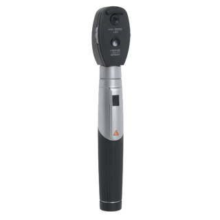 HEINE mini 3000 LED Ophthalmoskop, schwarz - auf Batteriegriff