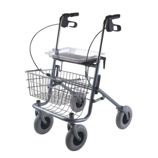 B+B Standard- Rollator Senio, stabiler Stahlrohrrahmen, mit Stockhalter - belastbar bis 136 kg
