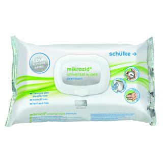 Schülke mikrozid ® universal wipes premium, Maxi 25 x 25 cm, 6 x 80 Stck, gering alkoholische Tücher