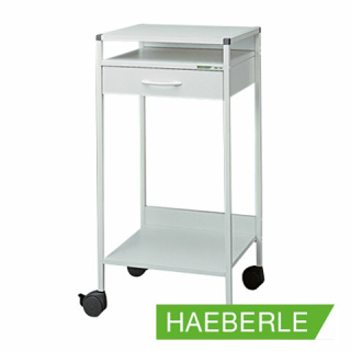Haeberle Vielzweckwagen 08/16 ® Steharbeitsplatz, Gestell weiß - Laptop-Wagen mit idealer Schreibhöhe