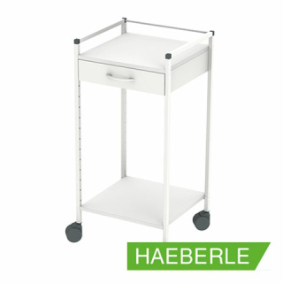 Haeberle Vielzweckwagen 08/16 ® Steharbeitsplatz, Gestell weiß - nachrüstbar, verschiedene Breiten