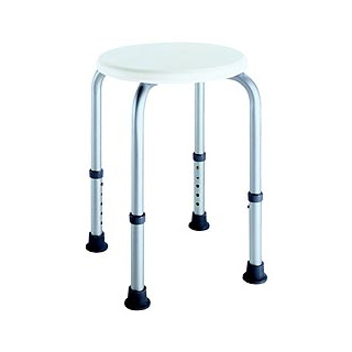 Duschhocker, weiß, rund, verstellbar - belastbar bis 120 kg