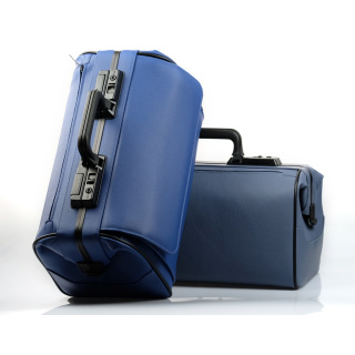 Dürasol Arzttasche Rusticana groß, Feinrindleder  ultramarin blau, mit zwei Vortaschen, - inkl. 1 Ampullenspender