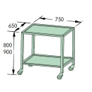 SCHMITZ Instrumentenwagen Platte 70 x 60 cm, Höhe 80 cm, Platte umrandet (Rohrrahmen)