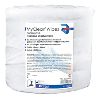 MyClean ® Wipes premium Vliestücher auf der Rolle XXL 29 x 30 cm, 90 Stck