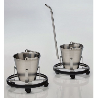 SCHMITZ Abwurfgestell, 12 Ltr. Eimer aus Chromnickelstahl, *Variation, bitte wählen*