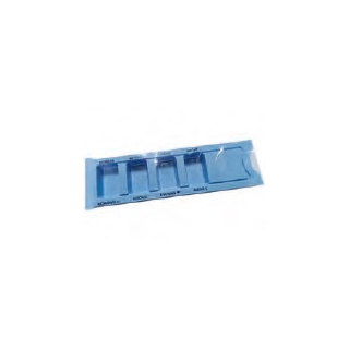 Medikamentendispenser, Tablettendosierer aus Kunststoff, für einen Tag, längliche Form, 4 Einteilungen, 200 Stck - Farbe: blau