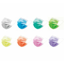 Unigloves OP - Mundschutz PROFIL PLUS, mit Gummibändern, 3-lagig, latexfrei, nach EN14683,  50 Stck - COLOR, verschiedene Farben