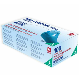 Med-Comfort VITRIL Handschuhe Basic Plus, Vinyl-Nitril-Gemisch, puderfrei, blau, unsteril - Größe bitte wählen