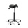 Work Drehhocker mit Sattelsitz, Alu-Fußkreuz, Sitz Kunstleder schwarz
