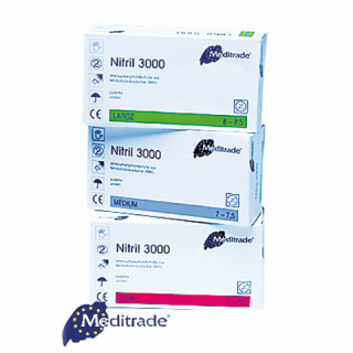 Nitril 3000 - Handschuhe puderfrei, weiß, 100 Stck/Pack Größe S