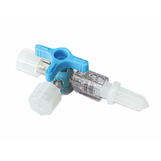 Dreiwegehahn, blau, lipidresistent, Stck