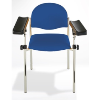 Simpex Blutentnahmestuhl HAEMO-LINEA VARIO ECCO, verstellbare Armlehnen, Gestell verchromt, schwarz