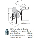Simpex Blutentnahmestuhl HAEMO-SECUR VARIO, hohe Patientensicherung, verstellbare Armlehnen, Gestell verchromt, grauweiß RAL 9002