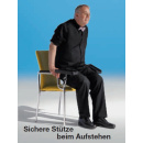 Simpex Blutentnahmestuhl HAEMO-SECUR VARIO, hohe Patientensicherung, verstellbare Armlehnen, Gestell verchromt, grauweiß RAL 9002