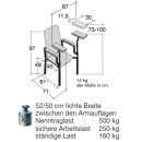 Simpex Blutentnahmestuhl HAEMO-SECUR VARIO, hohe Patientensicherung, verstellbare Armlehnen, Gestell verchromt, royalblau