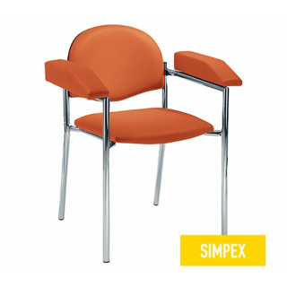 Simpex Blutentnahmestuhl HAEMO-LINEA CUNEO, Gestell verchromt, türkisblau RAL5018