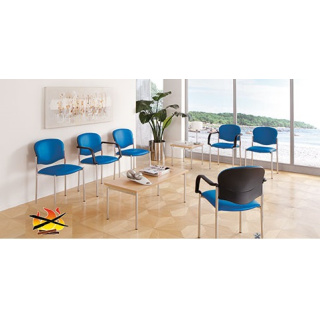 Simpex Hygienestuhl Wartezimmerstuhl IVONNE - CLASSIC, ohne Armlehnen, azurblau
