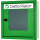 Stahl - Wandkasten, Wandhalterung für Defibrillator Heartsave, in Signalgrün, (HxBxT):40x40x22 cm - ohne Alarm