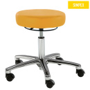 Simpex Drehrollhocker PENNY Corona,  mit Ringauslösung ca. 43 - 56 cm, grauweiß RAL 9002,mit harten Rollen