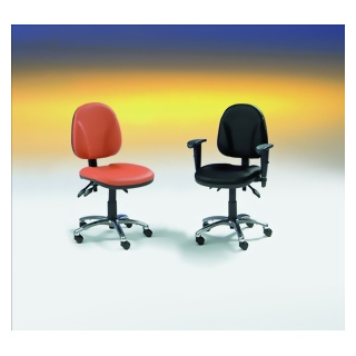 Simpex Bürodrehstuhl THERAPEUTIKUS mit asynchron Mechanik, mit Armlehnen, Bezug Lederimitat abwaschbar, mit harten Rollen für weiche Böden, mit Armlehnen, ,cognac