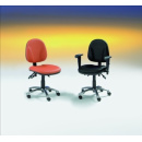 Simpex Bürodrehstuhl THERAPEUTIKUS mit asynchron Mechanik, mit Armlehnen, Bezug Lederimitat abwaschbar, mit harten Rollen für weiche Böden, mit Armlehnen, ,cognac