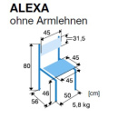 Simpex Hygienestuhl Wartezimmerstuhl ALEXA, ohne Armlehnen, Farbe amazonasgrün