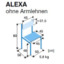Simpex Hygienestuhl Wartezimmerstuhl ALEXA, ohne Armlehnen, Farbe mais
