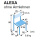 Simpex Hygienestuhl Wartezimmerstuhl ALEXA, ohne Armlehnen, Farbe mediteran