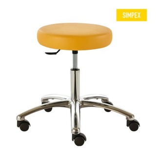 Simpex Drehrollhocker SELLA-MED Manus Midi, mit Hebelauslösung v. ca. 43 - 56 cm - verschiedene Polsterfarben
