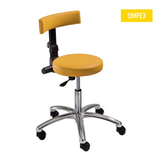 Simpex Drehrollhocker SELLA-MED Manus Work, mit Rückenlehne,  Hebelauslösung v. ca. 43 - 56 cm - mit harten Rollen,amazonasgrün