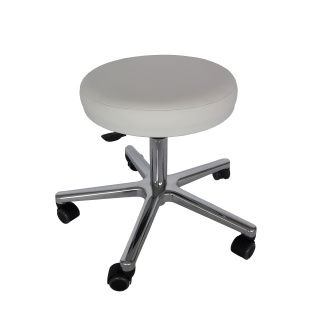 Munz Drehrollhocker, Arzthocker, höhenverstellbar v. 46-59 cm, Fußkreuz Aluminium poliert - anthrazit