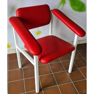 Munz Blutentnahmestuhl, stabiles Gestell in grauweiß RAL 9002 - Polsterfarbe schiefer