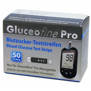 Gluceofine ® Pro Blutzucker-Teststreifen, 50 St. (2 x 25) Stück