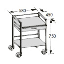 SCHMITZ medi-net Vielzwecktisch / Vielzweckwagen, mit einer Schublade,Gestell grauweiß RAL 9002,Griff weißaluminium RAL 9006