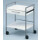 SCHMITZ  medi-net Vielzwecktisch / Vielzweckwagen, mit zwei Schubladen,Gestell weißaluminium RAL 9006,Griff weißaluminium RAL 9006