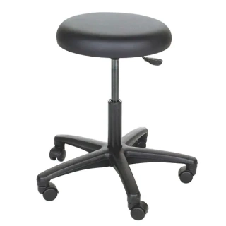 Servo Drehrollhocker Economy mit Hebelauslösung v. ca 45- 57 cm - Kunstlederbezug weiß oder schwarz