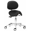 Mayer Funktionsdrehrollhocker verchromt, mit Sattelsitz...