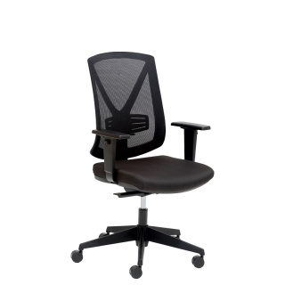 Mayer Drehstuhl, Bürostuhl, Fußkreuz Schwarz, Polster und Rücken Schwarz, inkl. Armlehnen - wahlweise mit Kopfstütze