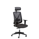 Mayer Drehstuhl, Bürostuhl, Fußkreuz Schwarz, Polster und Rücken Schwarz, inkl. Armlehnen - wahlweise mit Kopfstütze