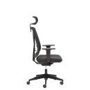 Mayer Drehstuhl, Bürostuhl, Fußkreuz Schwarz, Polster und Rücken Schwarz, inkl. Armlehnen - wahlweise mit Kopfstütze
