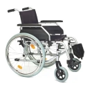 Servomobil Rollstuhl Standard, aus Stahl, faltbar, Farbe Metallic Silbergrau / Schwarz -