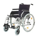 Servomobil Rollstuhl Standard, aus Stahl, faltbar, Farbe Metallic Silbergrau / Schwarz -