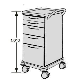SCHMITZ varimed ® Verband- und Behandlungswagen, Breite 450 mm, Höhe 1100 mm - Modell mit 2 Schubladen Typ 4B, 2 Schubladen Typ 4D und 1 Schublade Typ 4G