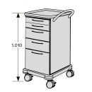 SCHMITZ varimed ® Verband- und Behandlungswagen, Breite 450 mm, Höhe 1100 mm - Modell mit 2 Schubladen Typ 4B, 2 Schubladen Typ 4D und 1 Schublade Typ 4G