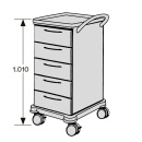 SCHMITZ varimed ® Verband- und Behandlungswagen, Breite 450 mm, Höhe 1100 mm - Modell mit 5 Schubladen Typ 4D