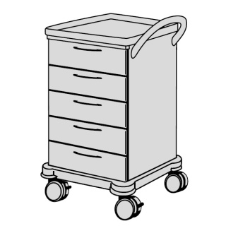 SCHMITZ varimed ® Verband- und Behandlungswagen, Breite 600 mm, Höhe 1100 mm - Modell mit 5 Schubladen Typ 6D