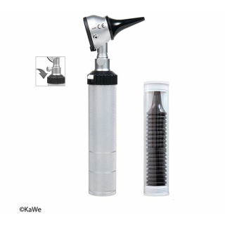 KaWe Eurolight C10 Otoskop, 2,5 V, 2,5-facher schwenkbarer Vergrößerungslupe, inkl. Zubehör